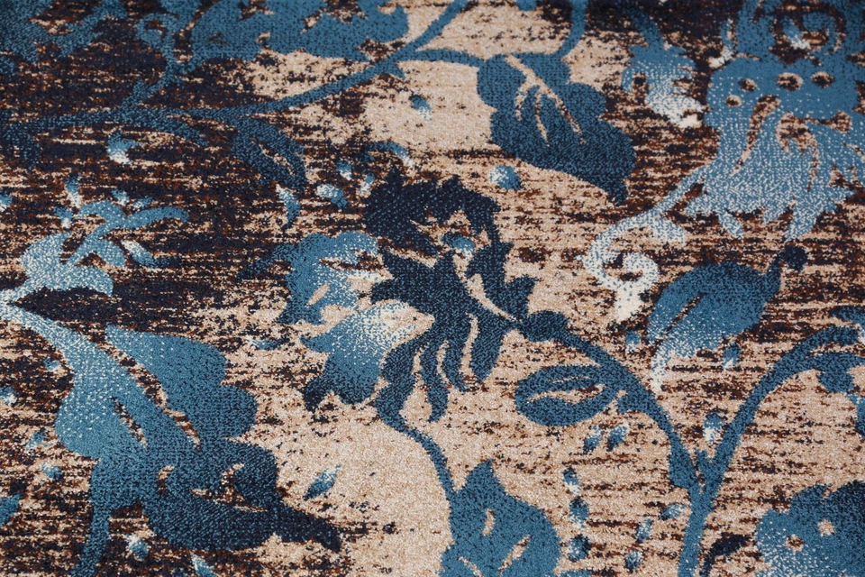 Turkish Floral Brown 4x6 ft Transitional Rug Soft Pile Carpet - Image 4 of 4