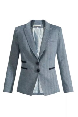 $698 Veronica Beard Hudson Dickey Blazer Jacket Suede Elbow Patch Sz 0