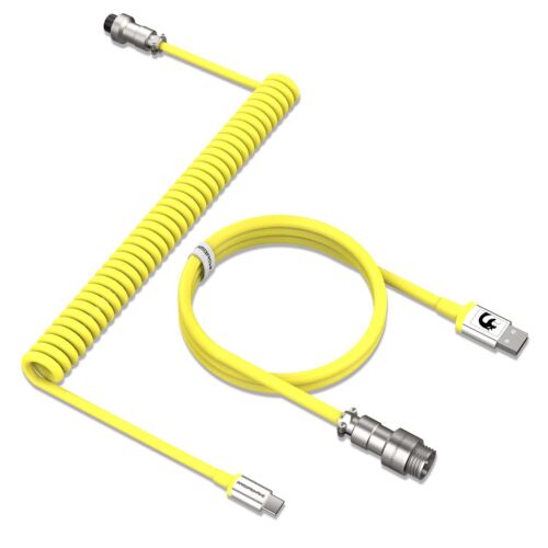MAMBASNAKE C01 Cavo USB C a spirale per tastiera da gioco, aviatore in metallo staccabile - Foto 21 di 22