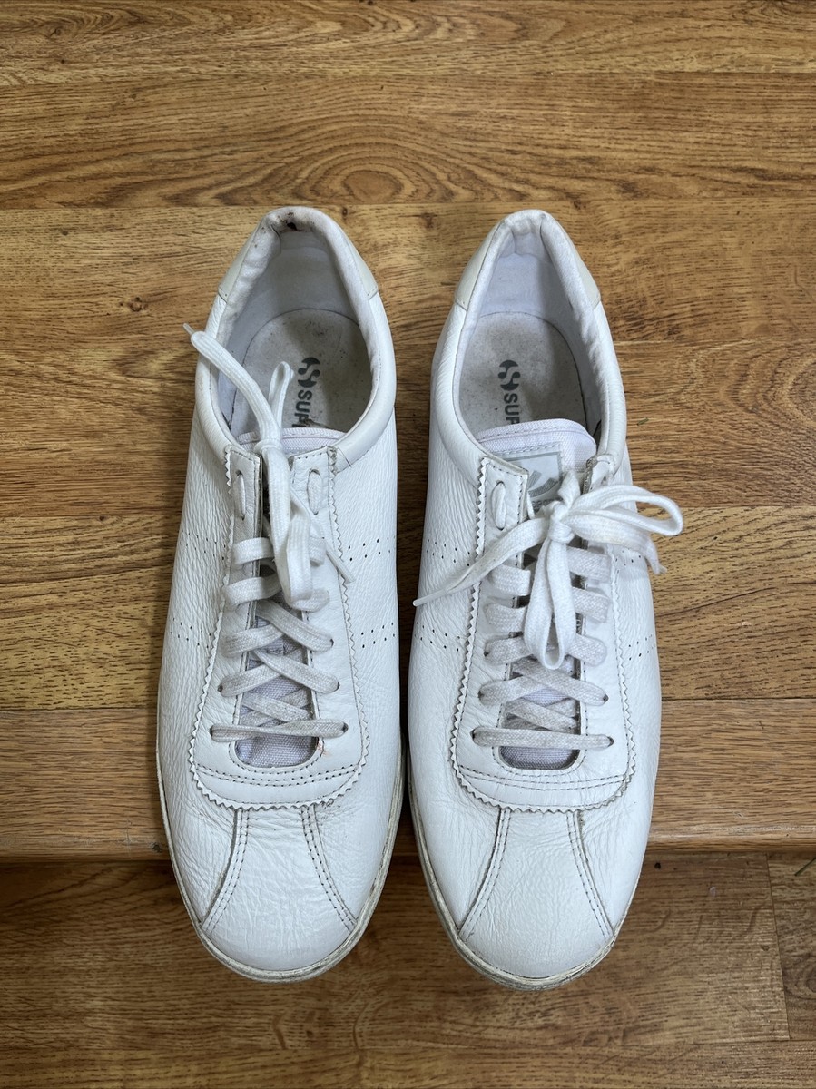 SUPERGA Men's White Leather Sneakers # S00CKL0 Sz US 12 | eBay