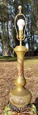 Vintage Ornate Solid Brass Lamp Heavy w/o Sha...
