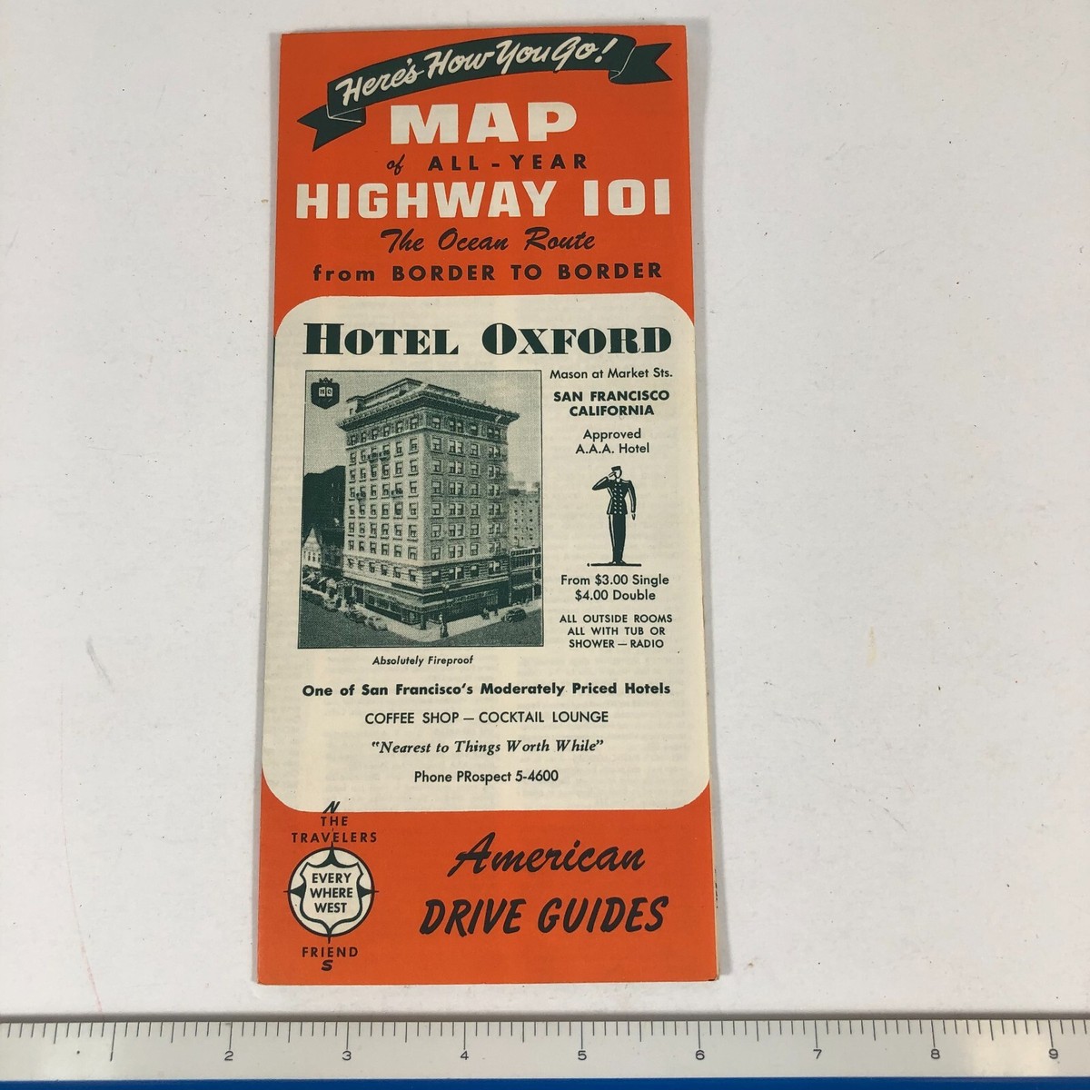 Vtg Map Of All Year Highway 101 The Ocean Route American Drive  display picture 1
