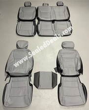 Black Gray Leather Seat Covers For 2021-2023 Ford F-150 F150 Supercrew Xlt Black Gray Leather Seat Covers For 2021-2023 Ford F-150 F150 Supercrew Xlt