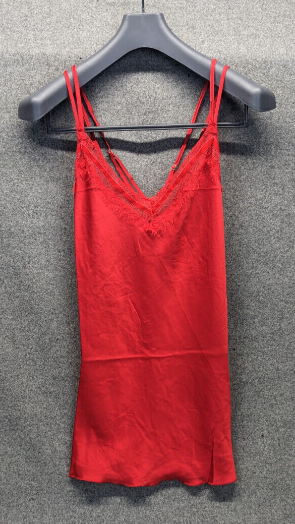 Dreamgirl Tank Camisole Adjustable Straps Red Lace Trim Size Small NWOT