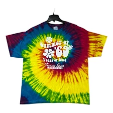 Hanes T-Shirt Adult XL Yellow Tie-Dye 2009 Summer Of 69: Las Vegas Or Bust