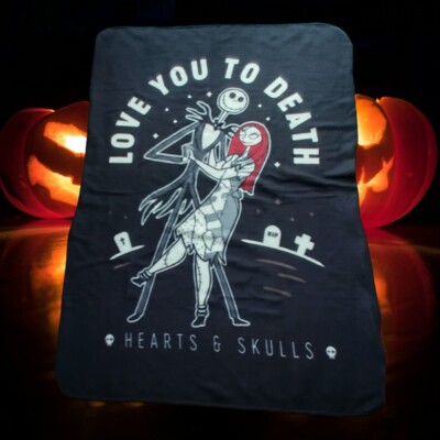 Disney Nightmare Before Christmas Love You  2 Death 53 X 38 Throw Blanket 