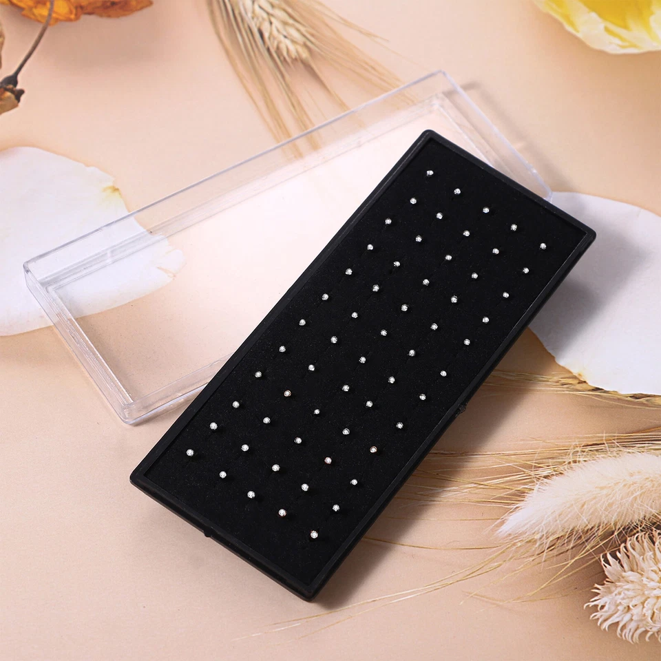 Flongo 20G 60 PIEZAS Acero Inoxidable Nariz Tachuelas Anillos Piercing Pin Conjunto de Joyería Corporal Foto 2 de 4