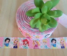 1" 1 YD Disney Princess Grosgrain Ribbon Ariel Aurora Cinderella Snow White