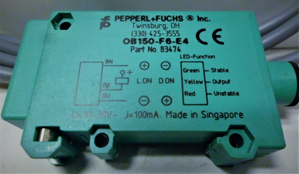Pepperl OB150-F6-E4 Fiber Optic Photoelectric Sensor - Image 4 of 4