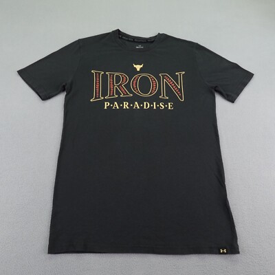 Under Armour Shirt Mens Small Black Project Rock Iron Paradise