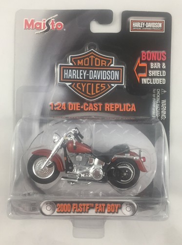 Maisto red 2000 FLSTF FAT BOY Harley 