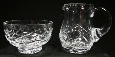 Thomas Webb Crystal Cut Creamer & Sugar England