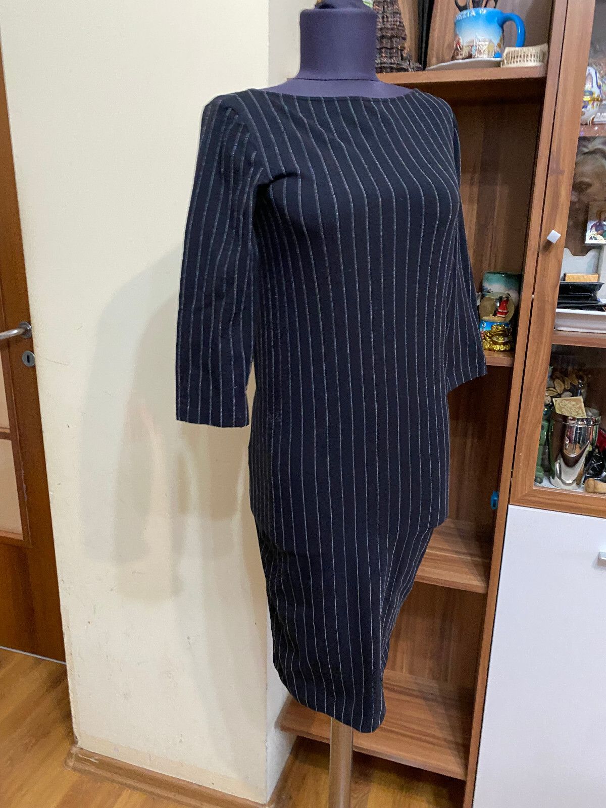 WOLFORD VELVET MIX BLACK STRETCH JERSEY STRIPED BODYCON DRESSSMALL eBay