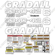 Fits Gradall 534D-42 Turbo Decal Kit Telehandler - 7 YEAR OUTDOOR 3M VINYL!