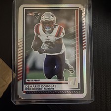 2025 Donruss #199 Demario Douglas Press Proofs Silver Die Cut #/99
