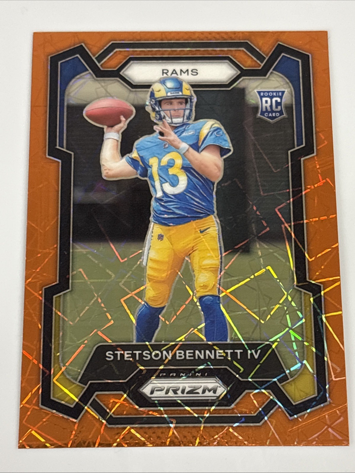 2023 Panini Prizm Stetson Bennett IV Orange Ice Prizm Rookie RC #358 Rams