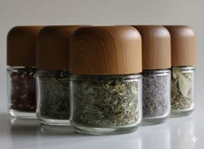 Pack of 6 Glass Storage Jars for Spices & Dried Herbs
