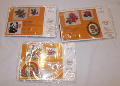 THE CREATIVE CIRCLE 1626 2407 2408 Christmas Tree Ornaments Lot Set of 3 NEW