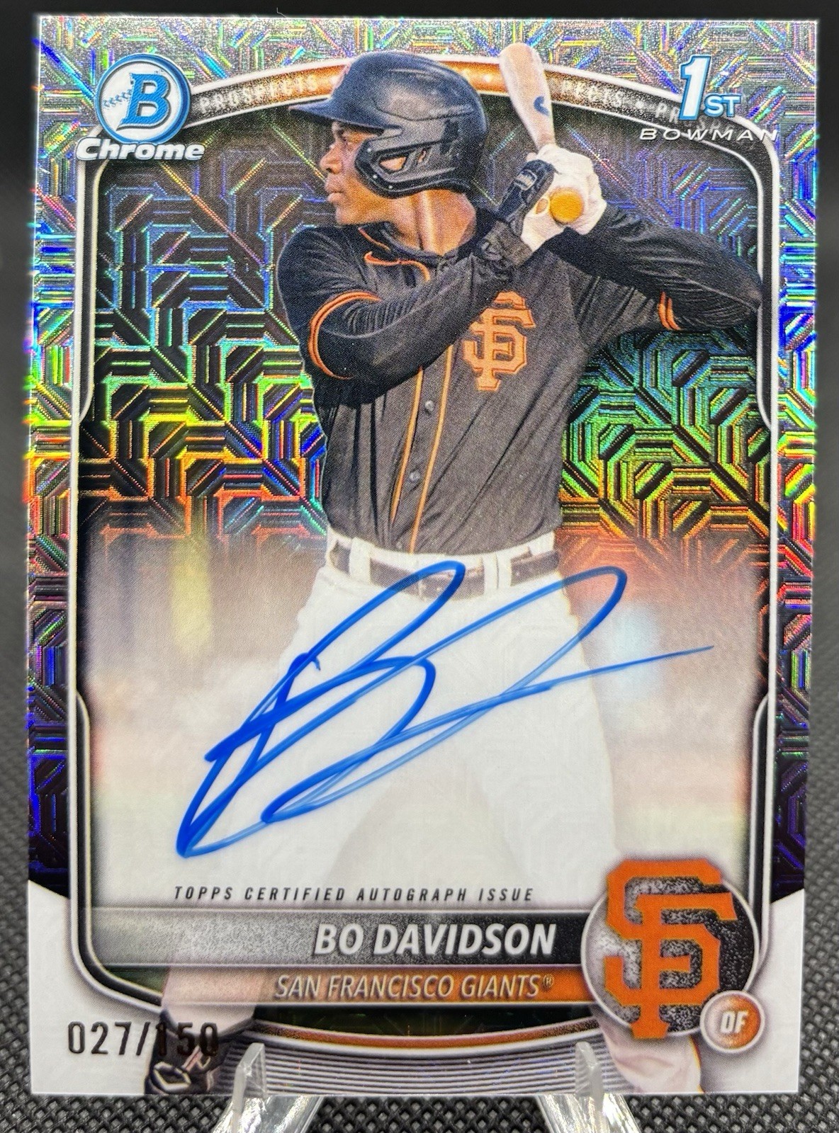 Bo Davidson 2025 Bowman Chrome 1st HTA Choice Refractor Auto /150 SF Giants