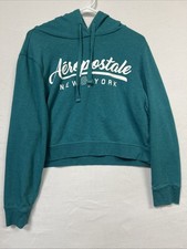 Aeropostale Size XL Blue Crop Hoodie