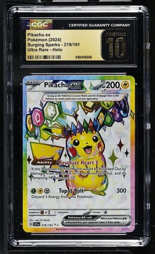 Pikachu ex graded CGC 10 for sale on eBay