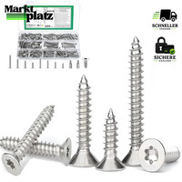 Blechschrauben Set 200 STK M4 M5 304 Edelstahl Selbstschneidend Torx Senkkopf