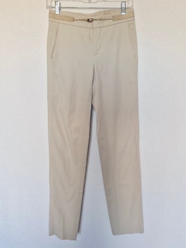 Vintage Gucci Made in Italy Built-In Leather Belt Pants Slim Leg Beige Womens 40 - Bild 2 von 15