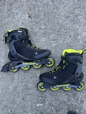 Rollerblade Zetrablade Elite 80mm Black/Lime Breathable Inline Skates US 10