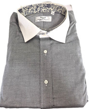 Men's Blue Shirt Business la Business Egyptian Cotton Size 47 Long Sleeves New