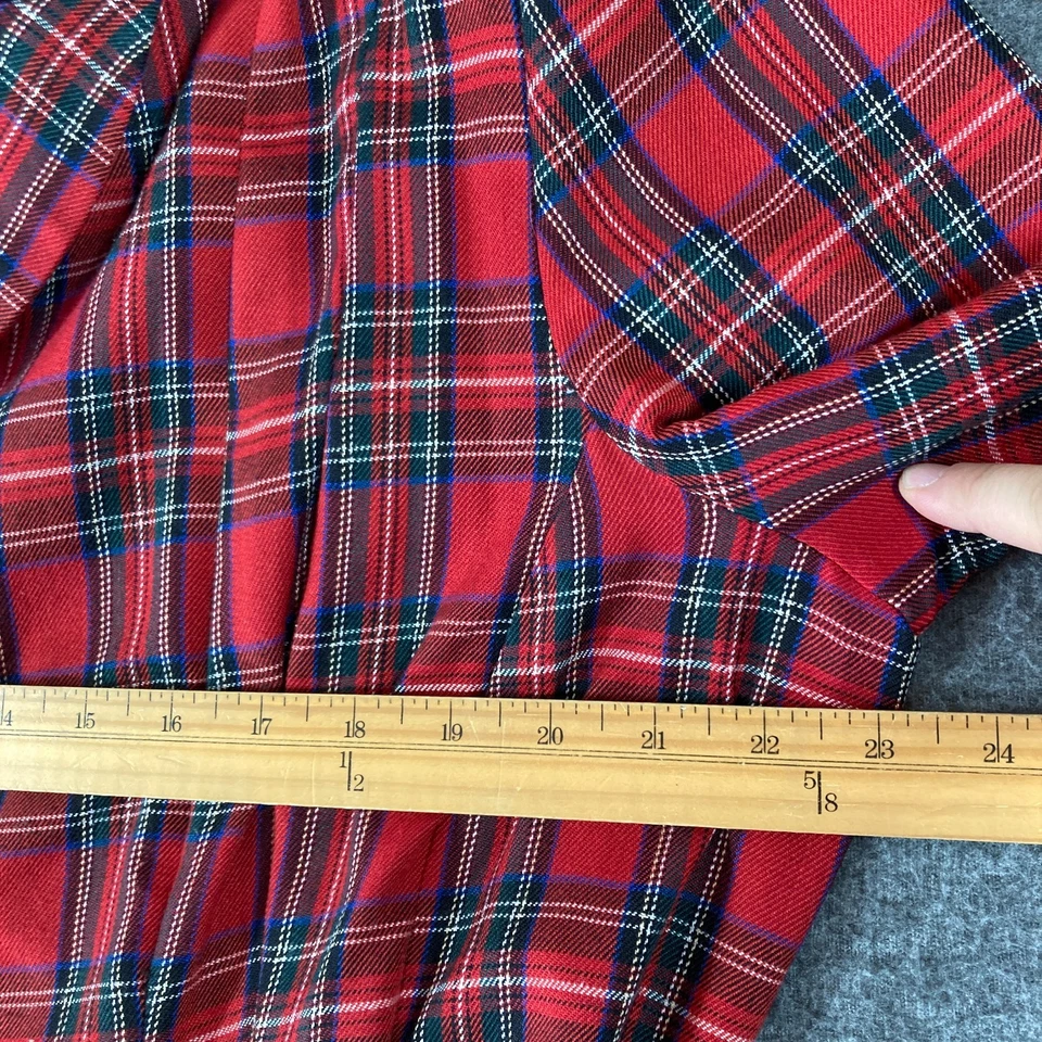 Vintage Lady Dorby Plaid Button Front Dress Womens Plus 18W Red English Country - Image 4 of 4