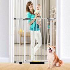 41 Inch Tall Baby Gate Auto Close Dog Gate Adjustable 29.92"-43.71" Wide Pres...