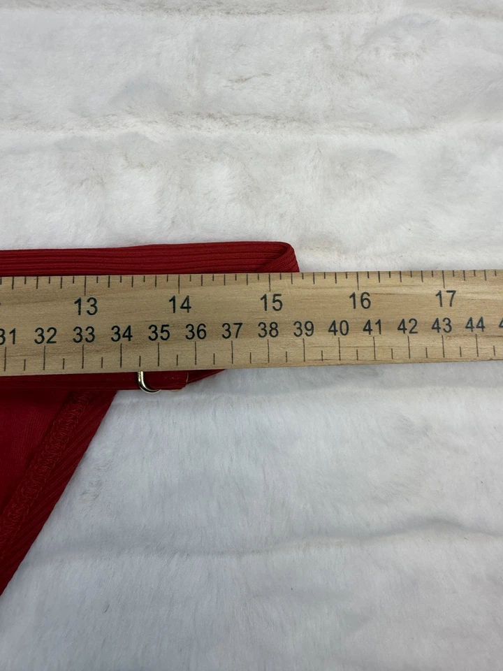 Robin Piccone Bikini Bottom Womens Medium Ribbed High Leg Adjustable Swimwear - Image 4 of 4