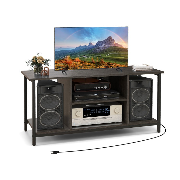 With Power Outlet Usb-c, Cable Management, 3-tier Shelf