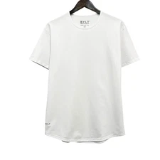 Bylt NEW Men's Sz L Drop Cut Lux White Crewneck Short Sleeve Performance T-Shirt