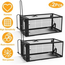 2Pcs Rat Traps Cage Humane Live Vole Mice Mouse Trap Rodent Trap Chipmunk Trap