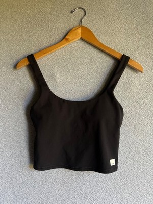 Vuori Top Womens XS Black Daily Crop Tank Basic Performance Capsule Wardrobe