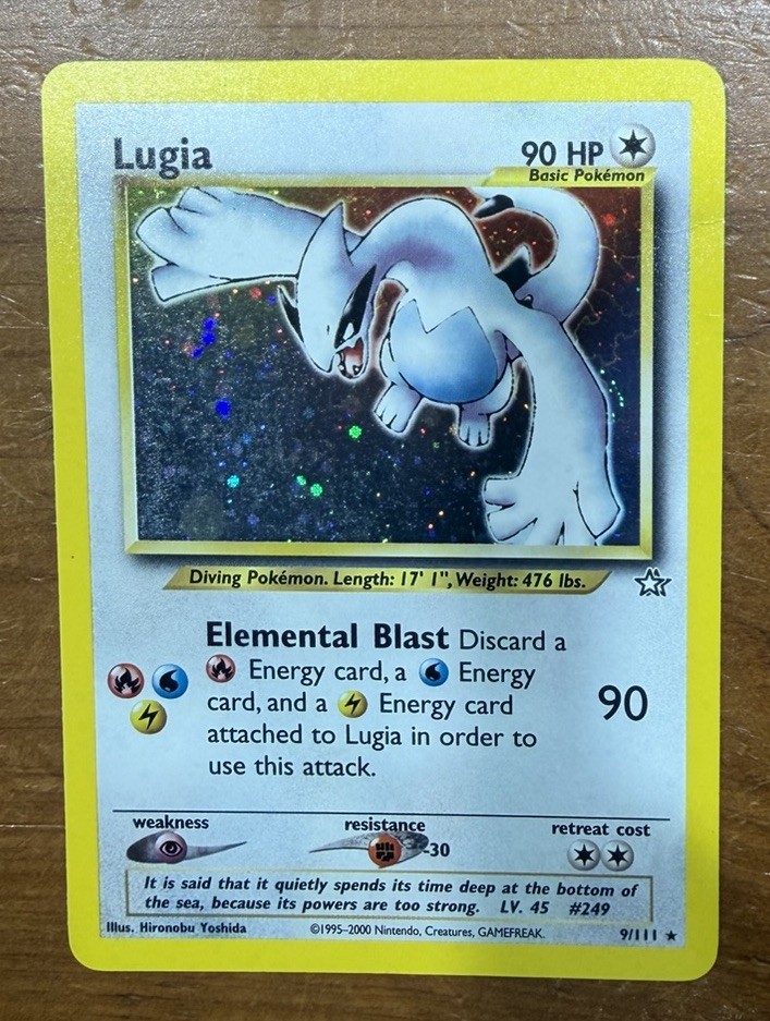 Lugia 9/111 Neo Genesis Unlimited Holo LP + Vintage Pokemon 🔥