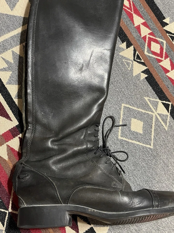 ARIAT CHALLENGE FIELD RIDING BOOTS 55201 Womens 7US EQUESTRIAN BLACK FULL ZIP - Image 3 of 4