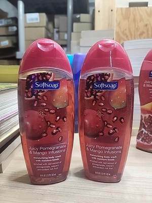 Softsoap Moisturizing Body Wash, Pomegranate and Mango - 18 fluid ounce (2 Pack)