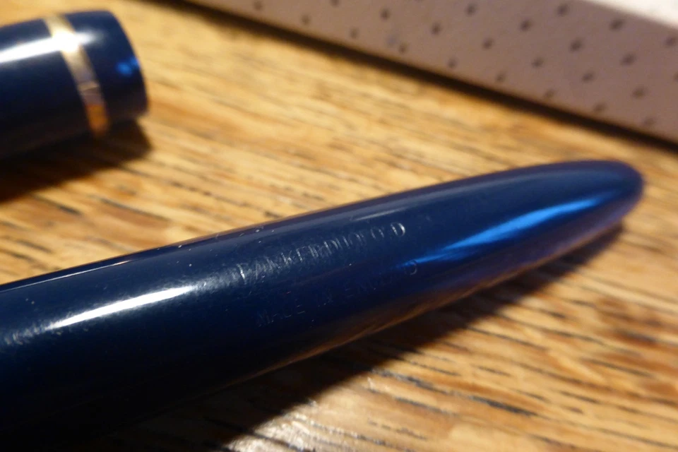Vintage Parker Duofold Senior Blue Fountain Pen Aerometric 35 14ct Gold Nib - Image 4 of 4