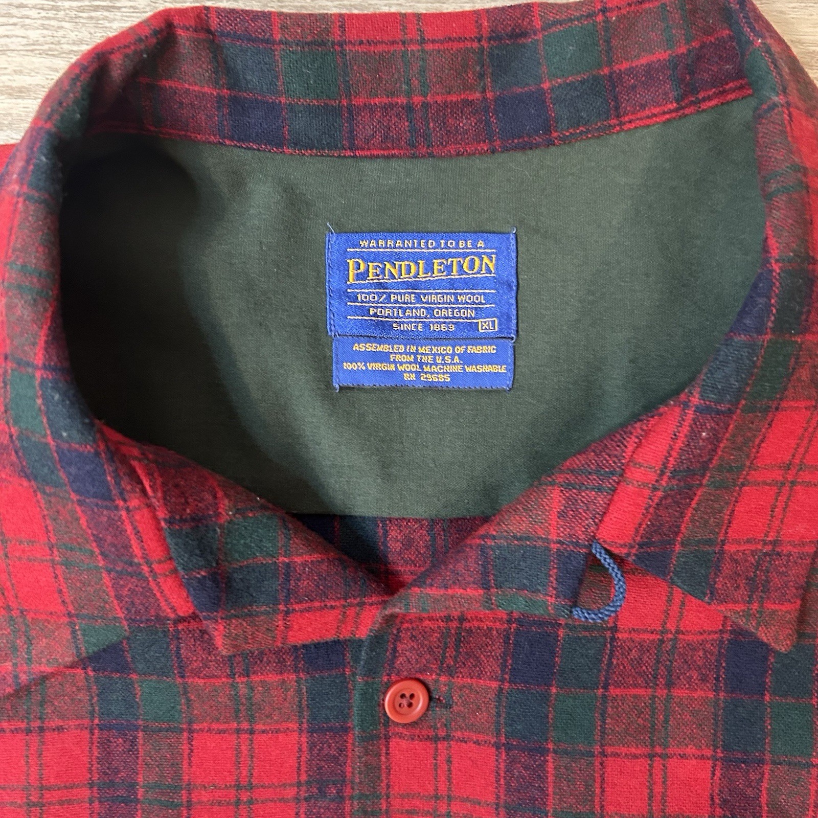 Vintage Pendleton Wool Loop Collar Board Shirt Pl… - image 2