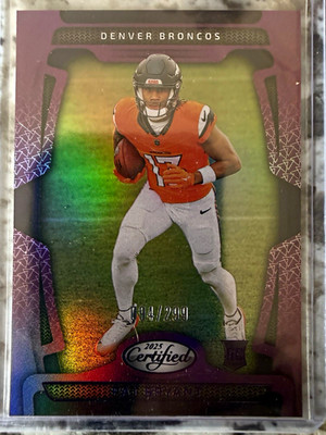 Panini Certified 2025 Rookies Pat Bryant #149 RC Mirror Purple 94/299 Broncos
