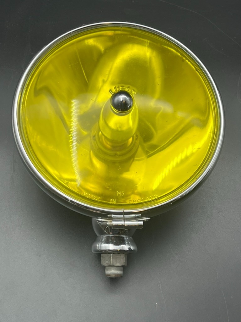 Original YELLOW Lucas  SLR700S Driving  Lamp Pair, Jaguar XK120, Mk V, Bentley
