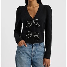 Express Rhinestone Bow Cardigan
