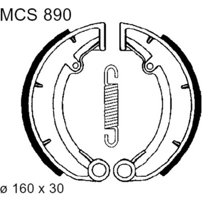 Bremsbacken TRW mit Feder, Standardbelag, Durchmesser 160 mm vorne für: MZ/MUZ E