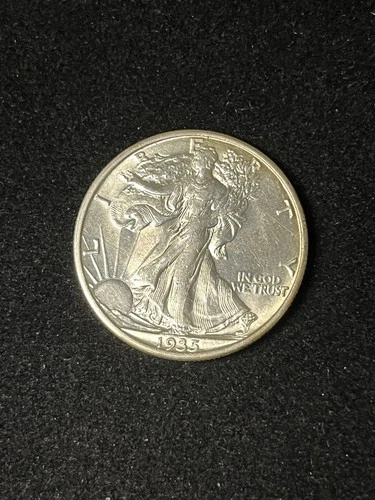 1935 s walking liberty half dollar au