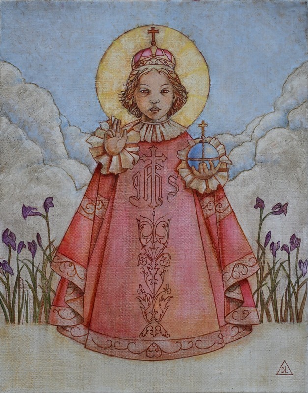 Infant of Prague by Dionne Landgraf Oil Painting on Linen 11 x14"