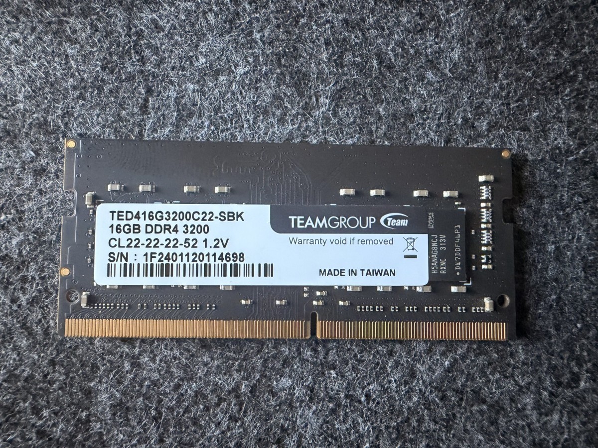 メモリー 16GB DDR4 3200 TED416G3200C22-SBK TEAMGROUP DDR4 SDRAM SO-DIMM 16GB 3200 260-Pin RAM TED416G3200C22