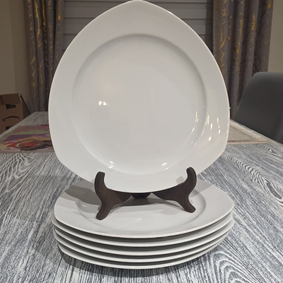 Thomas Rosenthal Group Germany Vario White Triangular Dinner Plates Set of 5