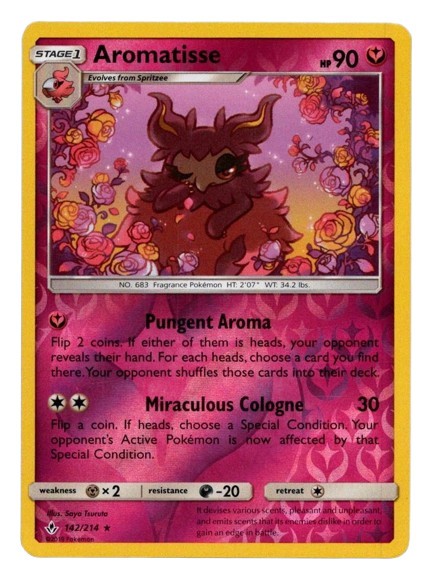 Pokemon Card - S&M: Unbroken Bonds 142/214 - AROMATISSE (reverse holo) - NM/Mint